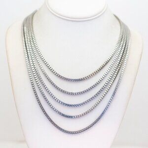 18 inch, Vintage Multi Chains Elegant Multistrand Necklace by Cookie Lee - J31